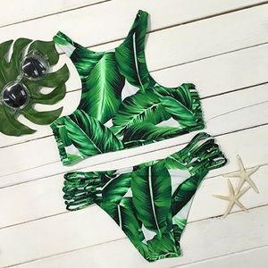 Cupshe palm leaves racerback swimsuit